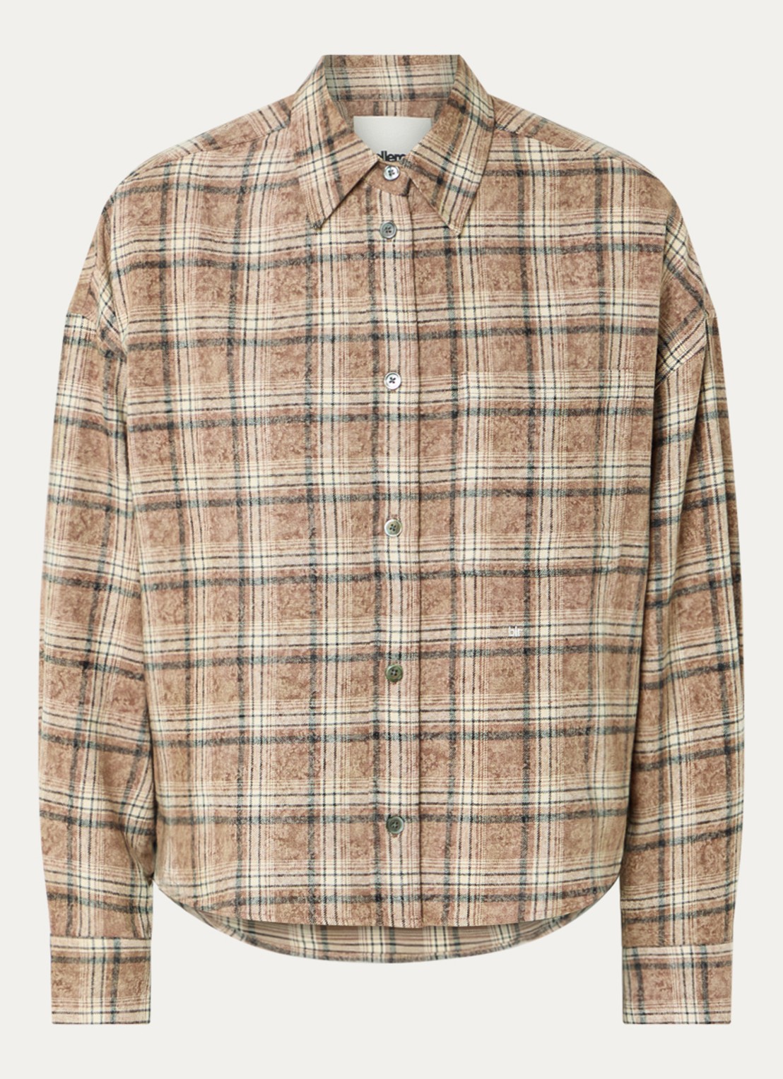 Bellerose Jaxie blouse met ruitdessin - voorkant 2 lichtbruin