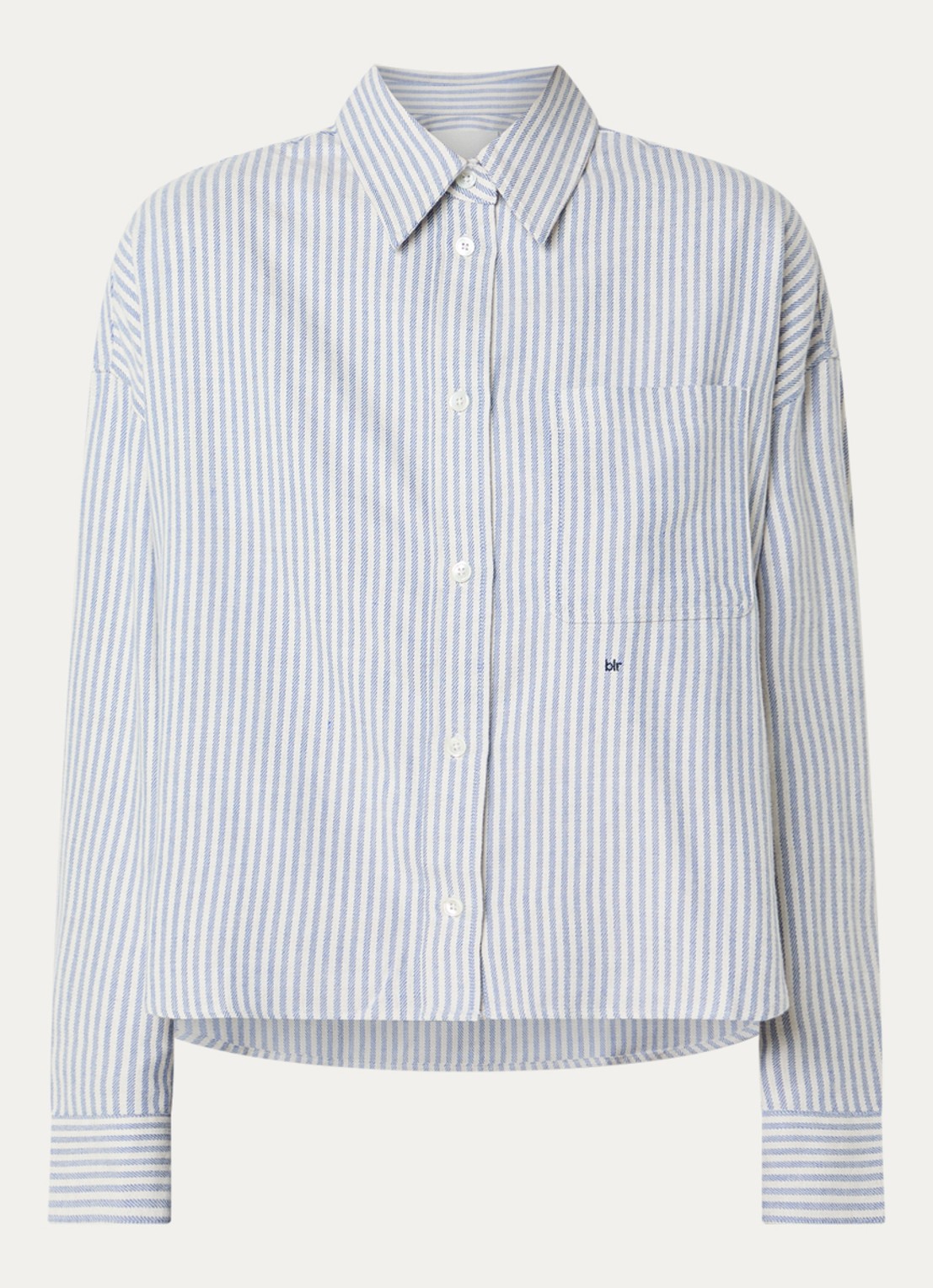 Bellerose Jaxie blouse met streepprint - voorkant 2 grijs