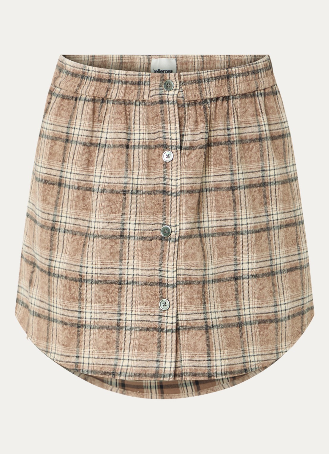 Bellerose Jayne mini rok met ruitdessin - voorkant 2 lichtbruin