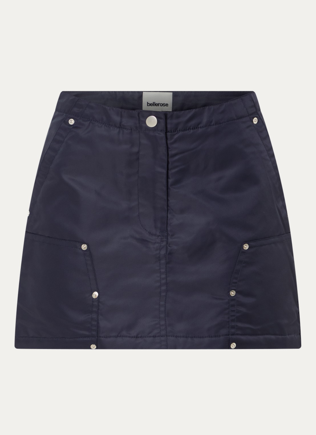 Bellerose Jeezy mini rok met steekzakken - voorkant 2 donkerblauw