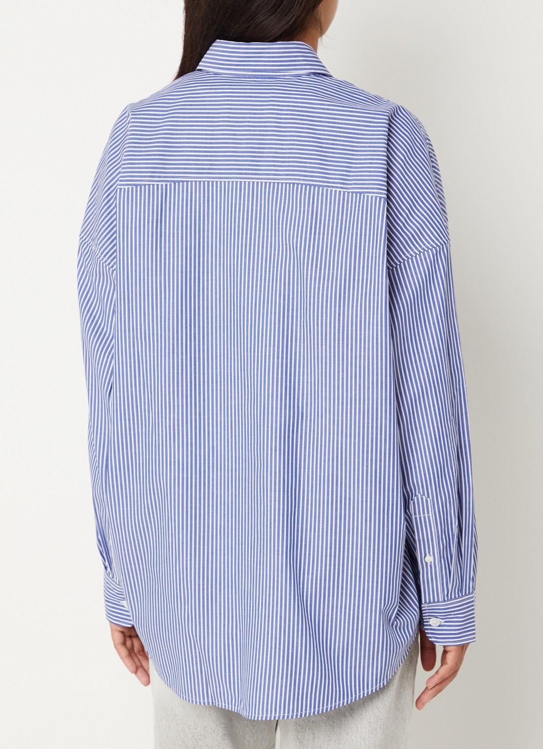 Bellerose Jemma blouse met streepprint - achterkant 4 kobaltblauw