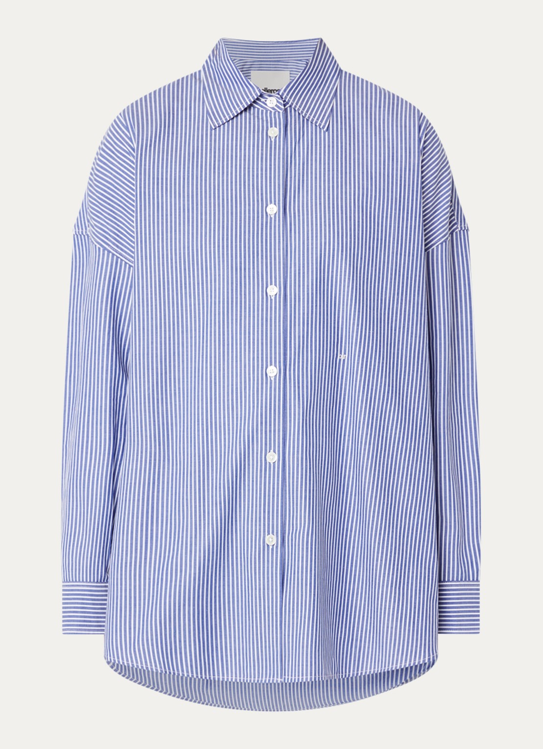 Bellerose Jemma blouse met streepprint - voorkant 2 kobaltblauw