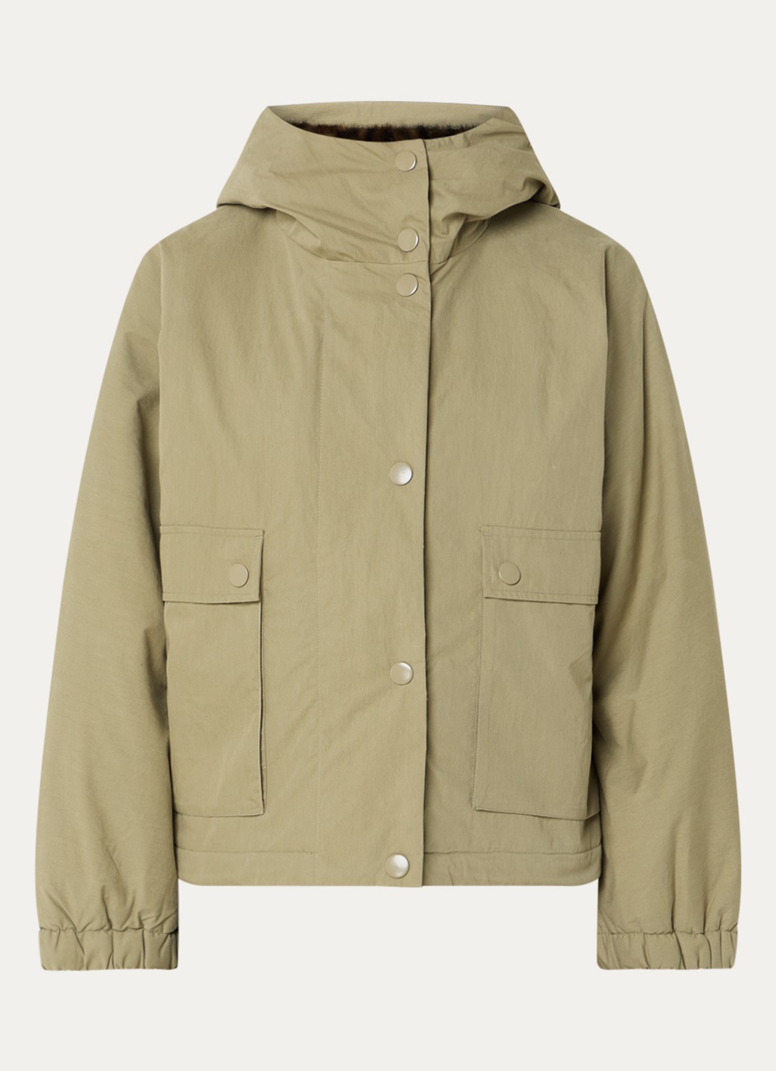 Bellerose Jenna parka met opgestikte zakken - voorkant 2 mosgroen