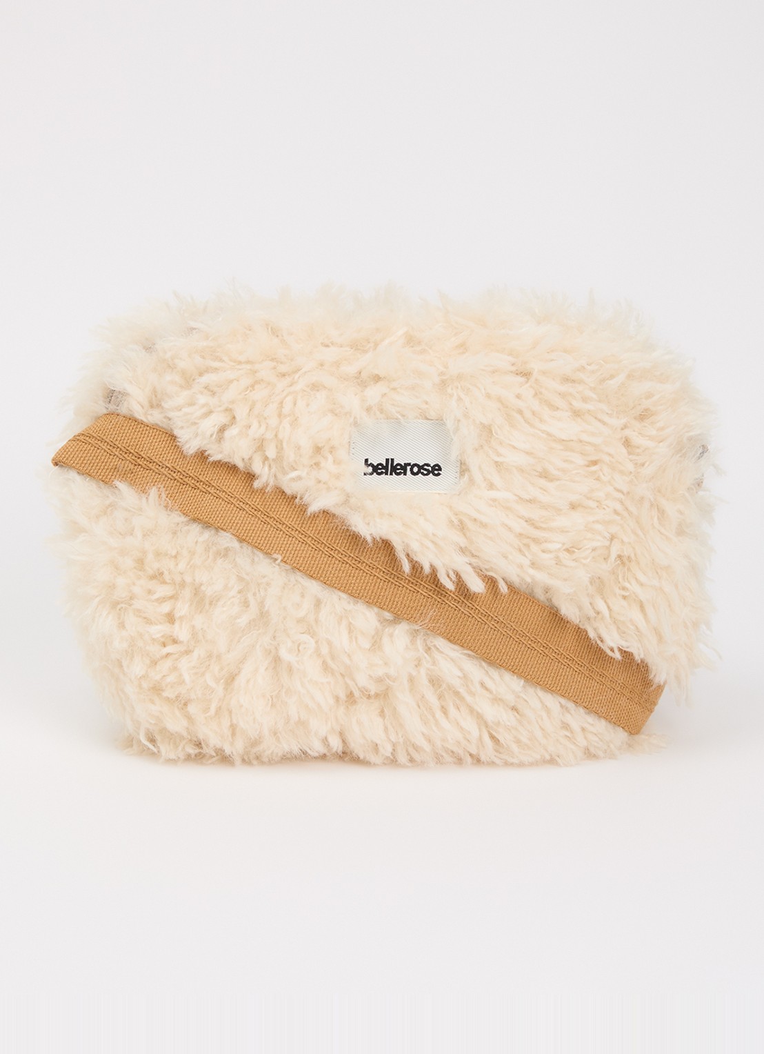 Bellerose Jila crossbodytas van imitatiebont - voorkant 5 creme