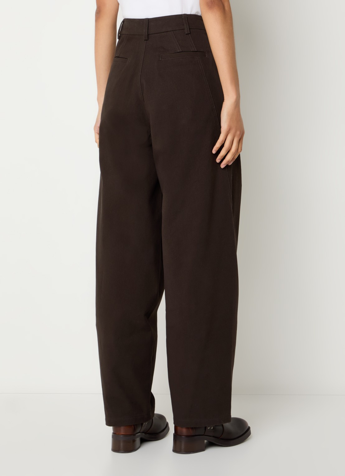 Bellerose Jimi high waist wide leg jeans met gekleurde wassing - achterkant 3 blauw