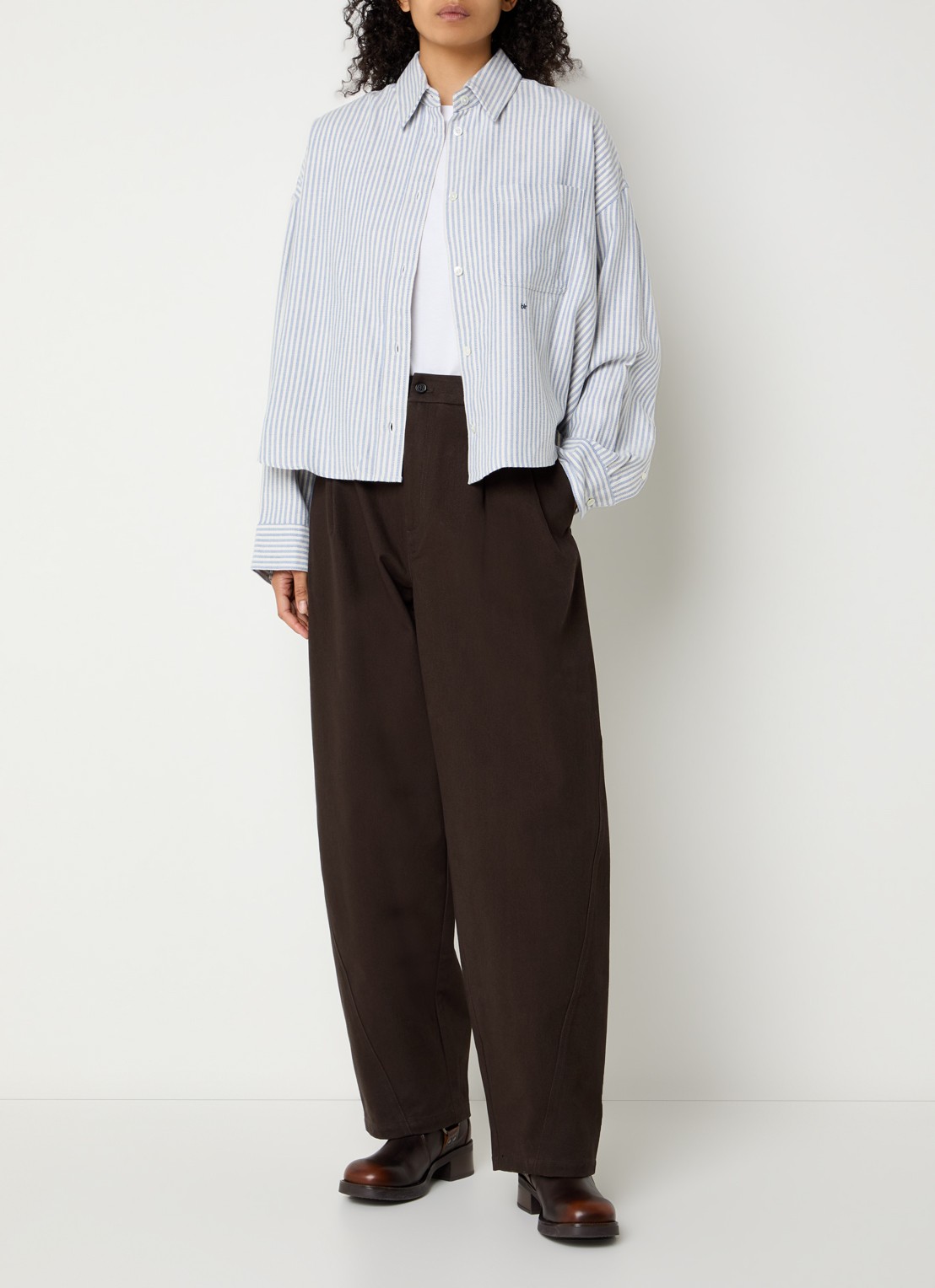 Bellerose Jimi high waist wide leg jeans met gekleurde wassing - voorkant 2 blauw