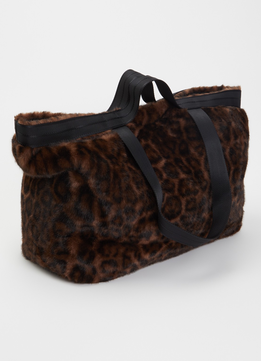 Bellerose Jommie shopper van imitatiebont met panterprint  - achterkant 5 donkerbruin