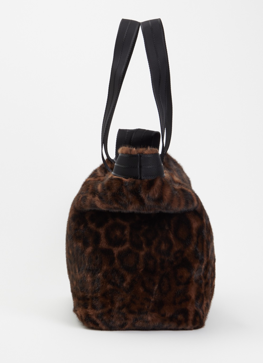 Bellerose Jommie shopper van imitatiebont met panterprint  - detail 3 donkerbruin
