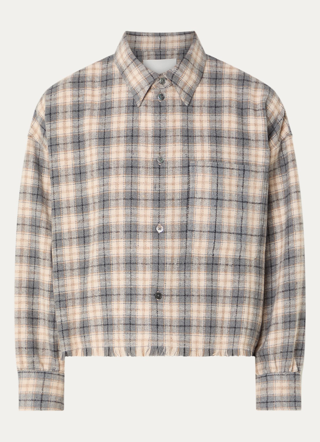 Bellerose Jonnie blouse met ruitdessin - voorkant antraciet