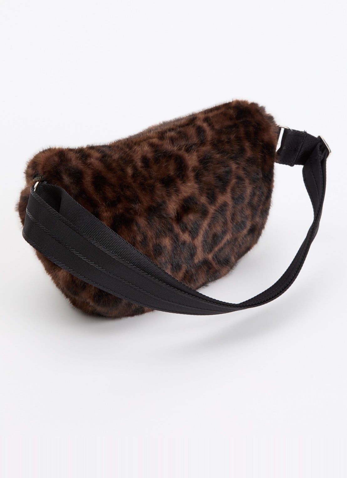 Bellerose Joswel crossbodytas van imitatiebont met panterprint - achterkant 2 bruin