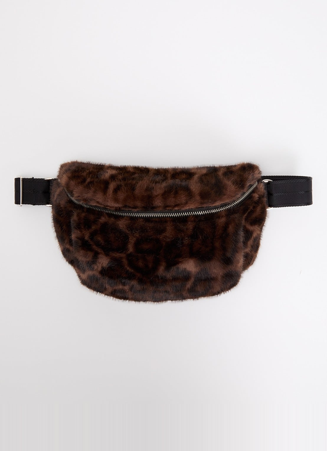 Bellerose Joswel crossbodytas van imitatiebont met panterprint - voorkant bruin