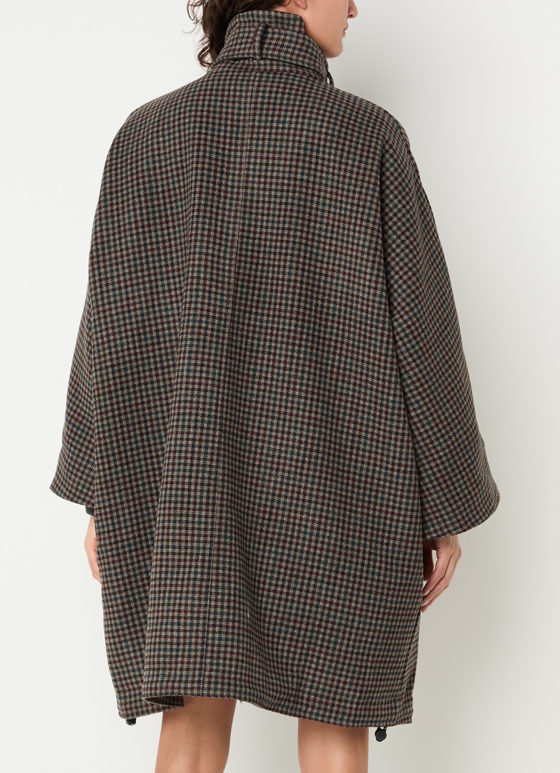 Bellerose Juny mantel van wol met ruitdessin - achterkant 4 bruin