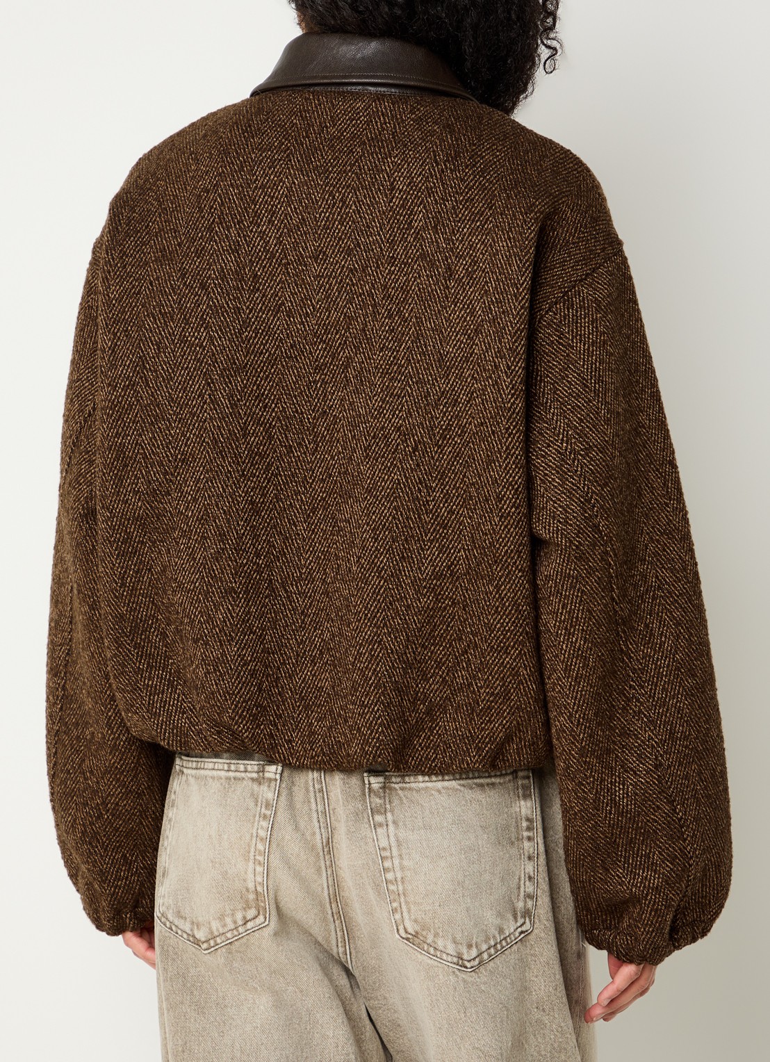 Bellerose Justine jack in wolblend met ritszakken  - achterkant 4 bruin