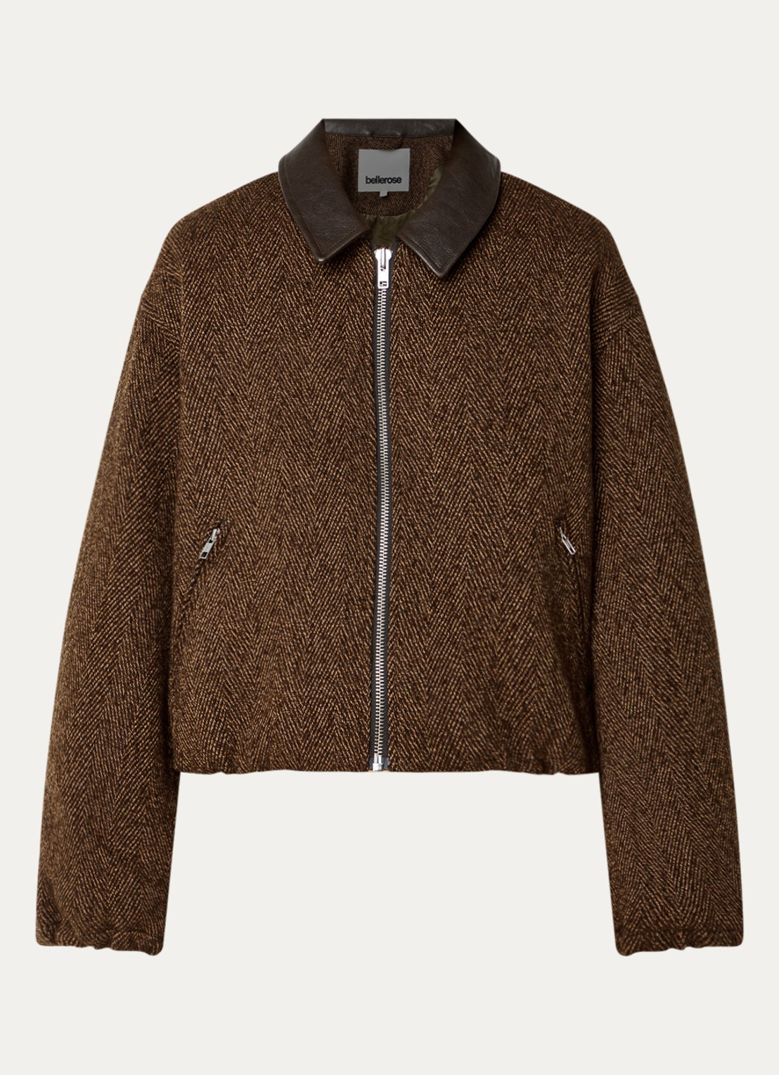 Bellerose Justine jack in wolblend met ritszakken  - voorkant 2 bruin