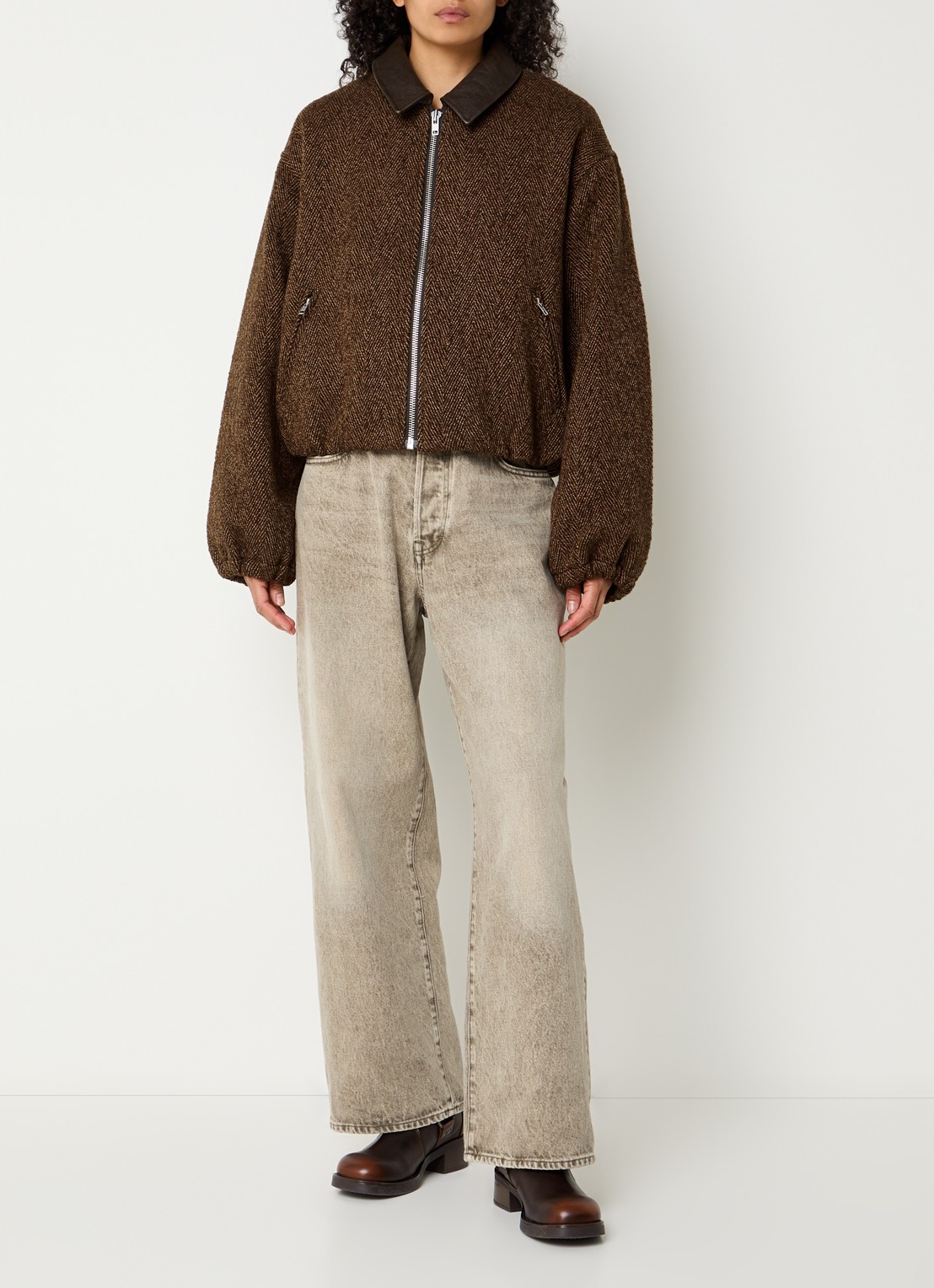 Bellerose Justine jack in wolblend met ritszakken  - voorkant 3 bruin