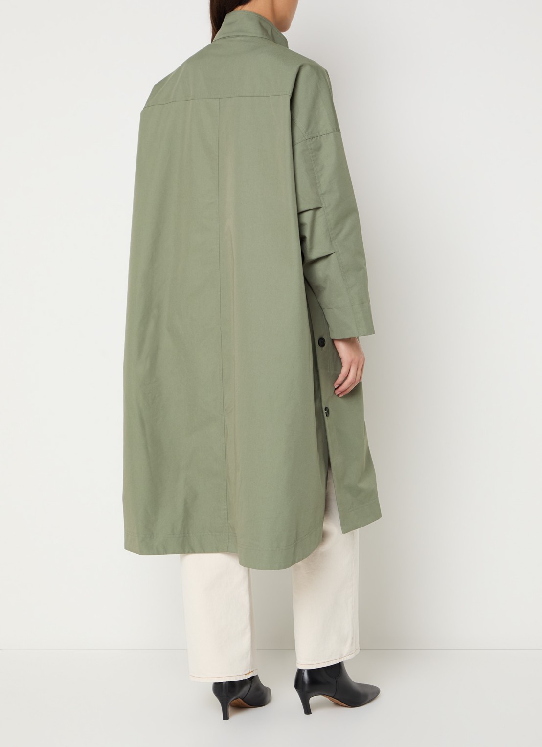 Bellerose Juttac trenchcoat met steekzakken - achterkant 2 mosgroen
