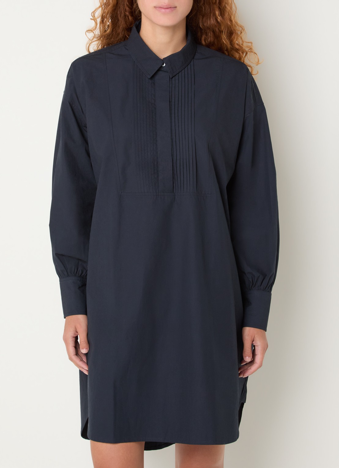 Bellerose Kaat mini tuniekjurk met kraag - detail 4 donkerblauw