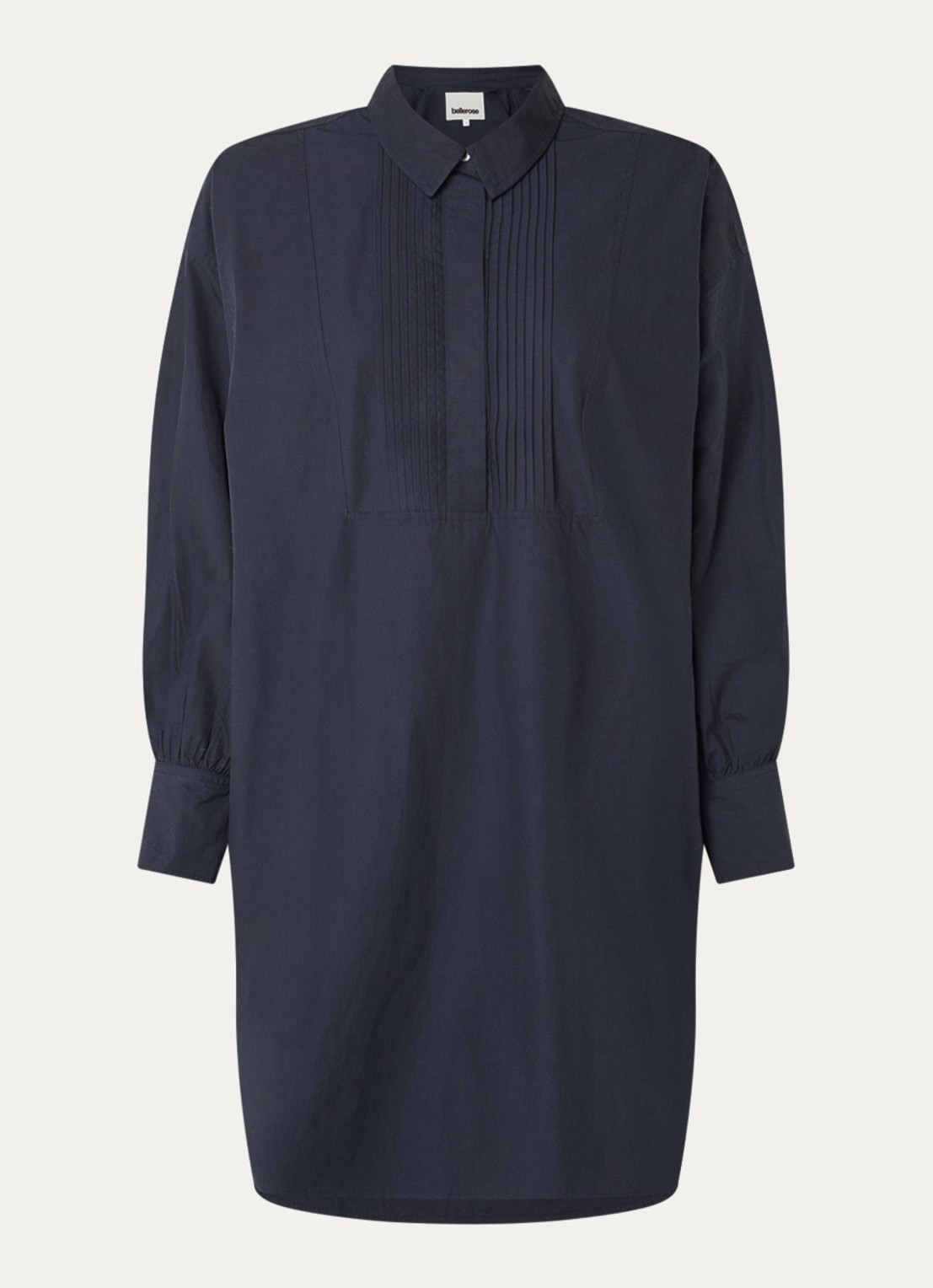 Bellerose Kaat mini tuniekjurk met kraag - voorkant 2 donkerblauw