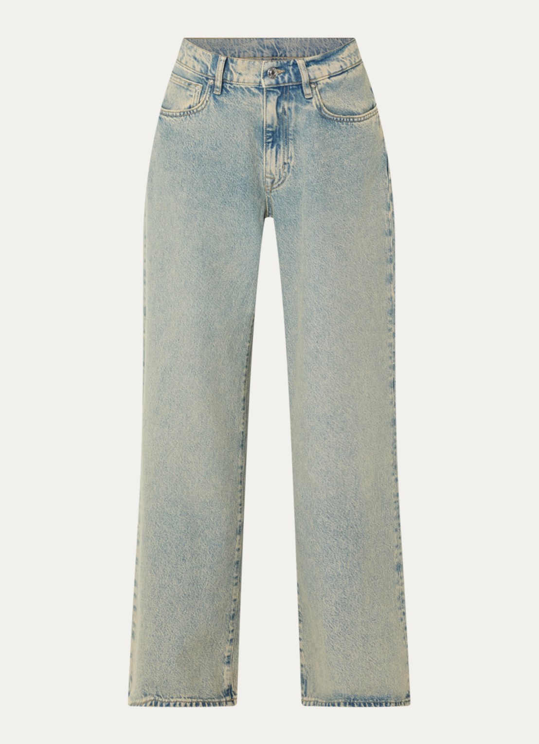 Bellerose Kansas high waist wide leg jeans met verwassen afwerking - voorkant 4 indigo