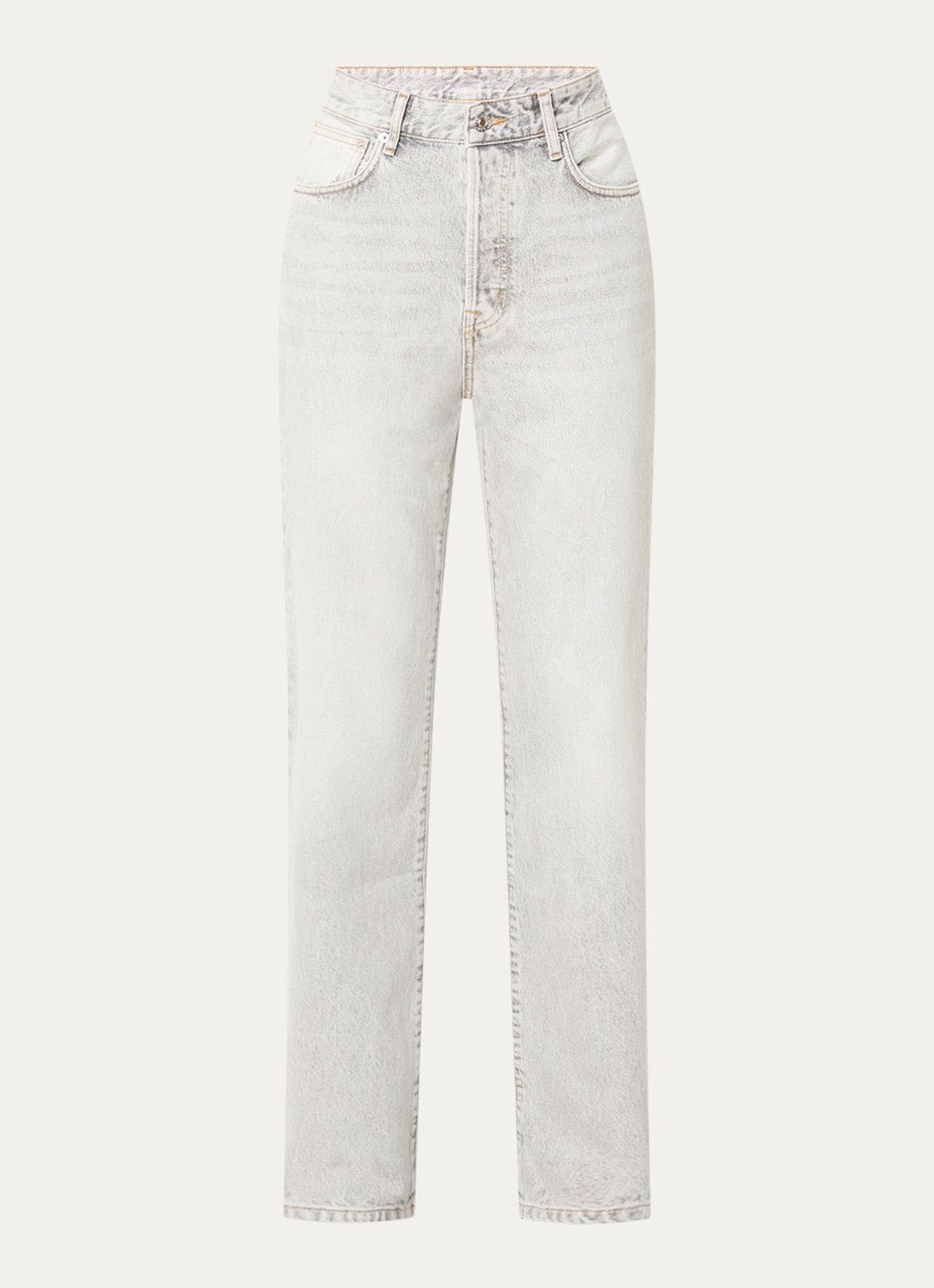 Bellerose Katy high waist slim fit jeans met gekleurde wassing - voorkant lichtgrijs