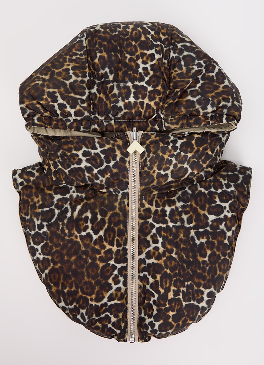 Bellerose Kraag met capuchon en panterprint - voorkant bruin