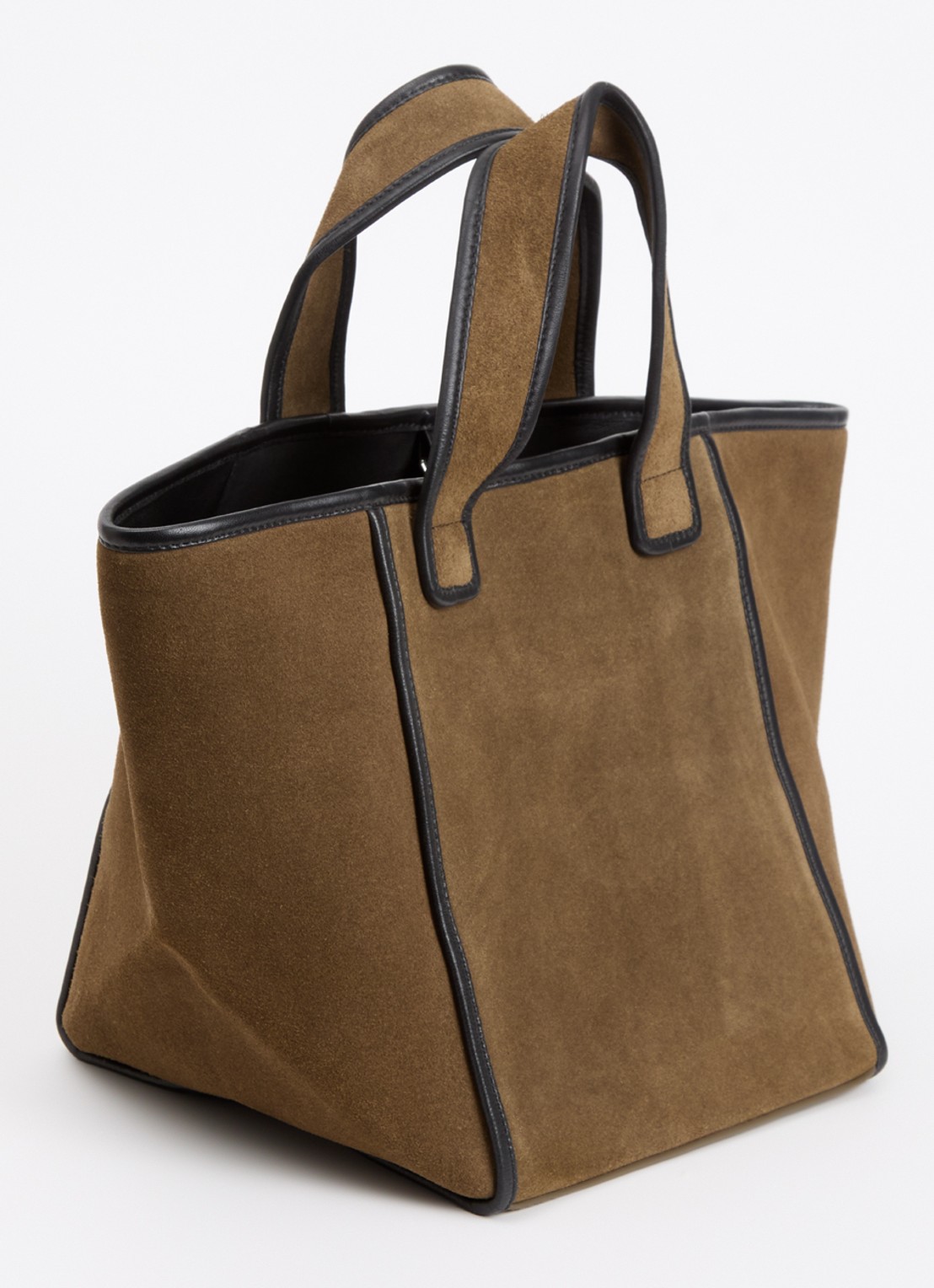 Bellerose Kub handtas van suède met details van leer - achterkant 4 khaki