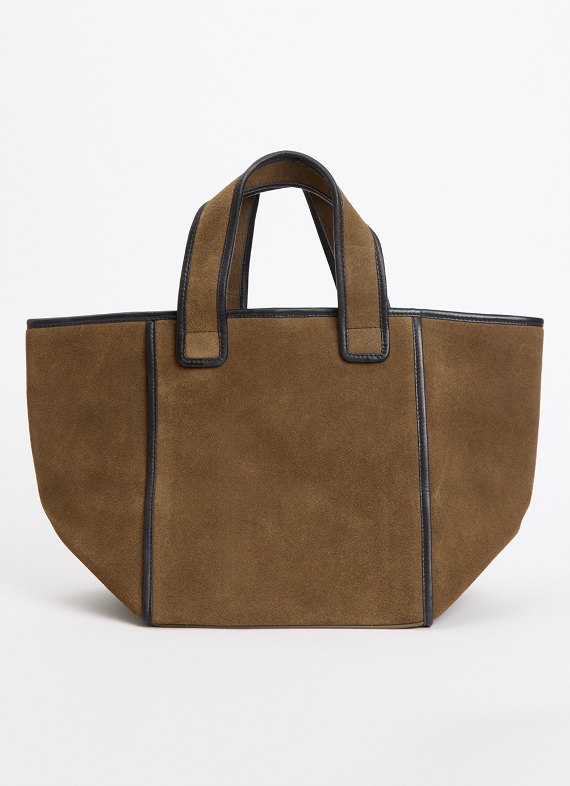Bellerose Kub handtas van suède met details van leer - voorkant 5 khaki