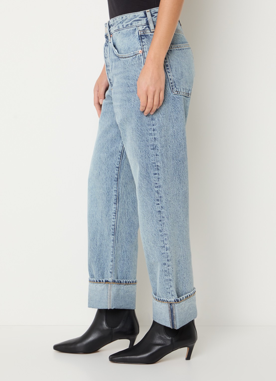 Bellerose Kurt low waist straight fit jeans met lichte wassing - detail 5 indigo