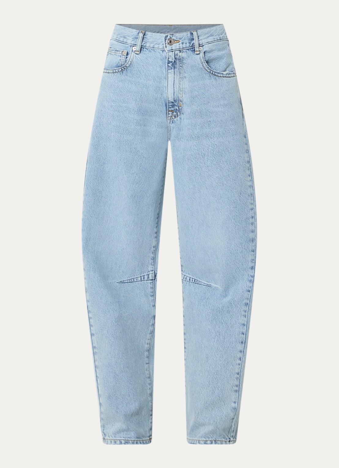 Bellerose Kurtis high waist balloon fit jeans met lichte wassing - voorkant indigo