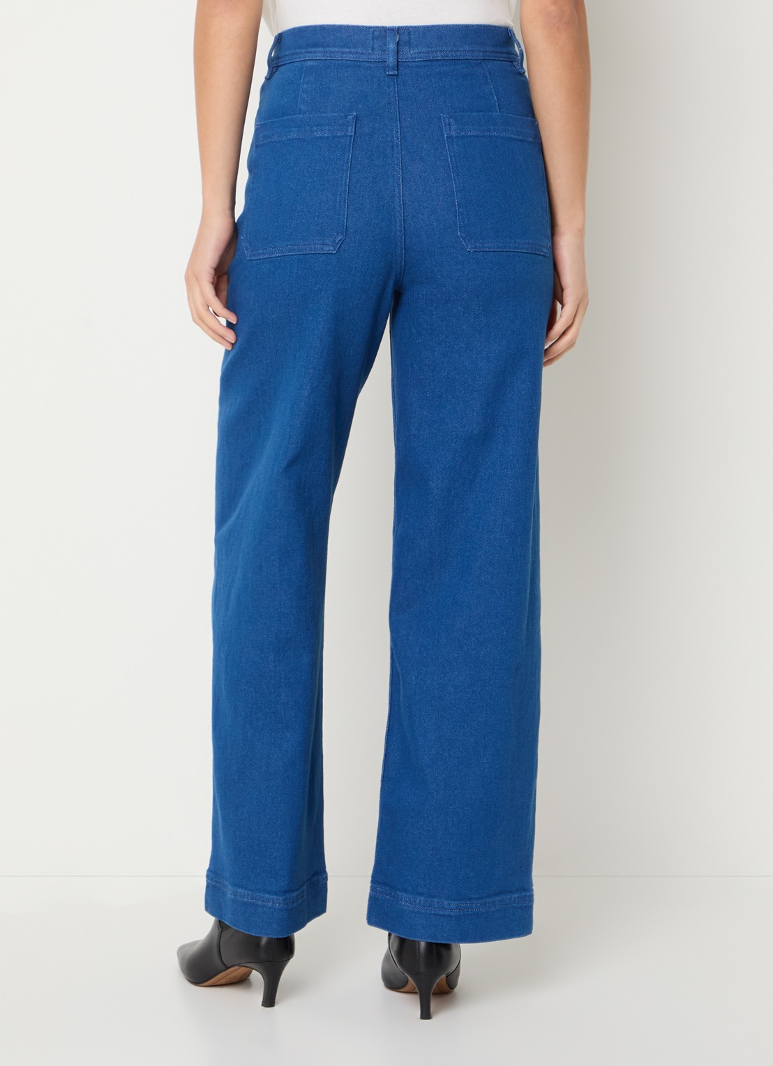 Bellerose Lottie high waist wide fit jeans met medium wassing - achterkant 4 indigo