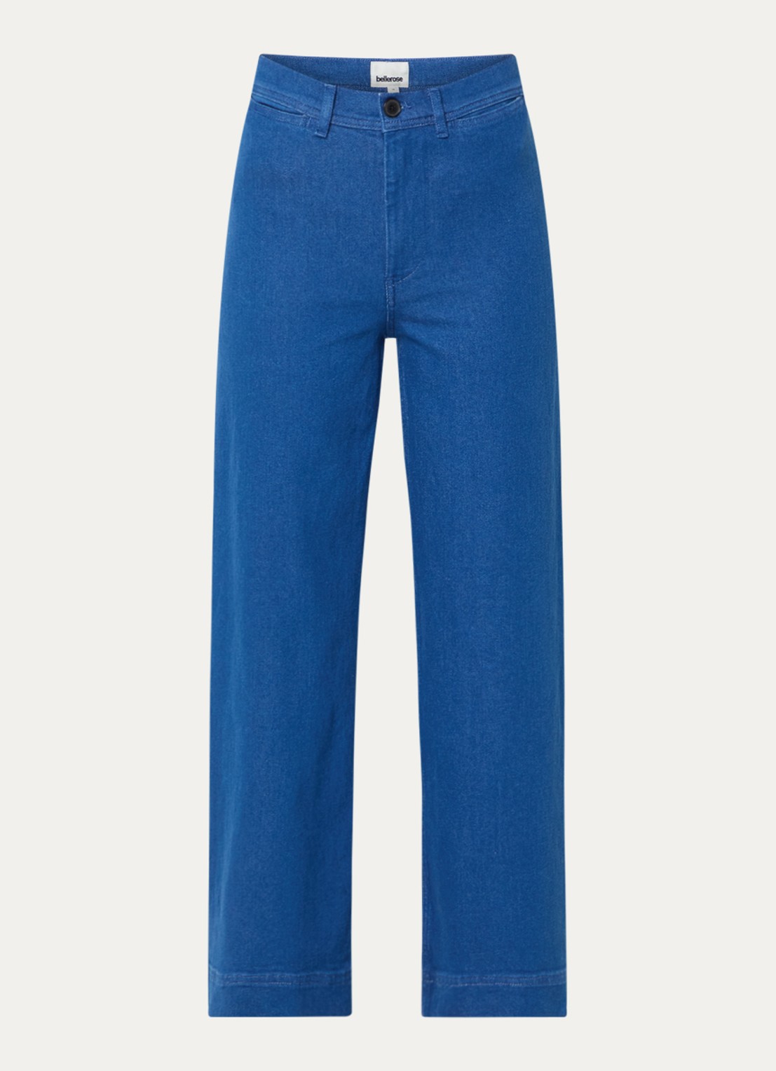 Bellerose Lottie high waist wide fit jeans met medium wassing - voorkant 2 indigo