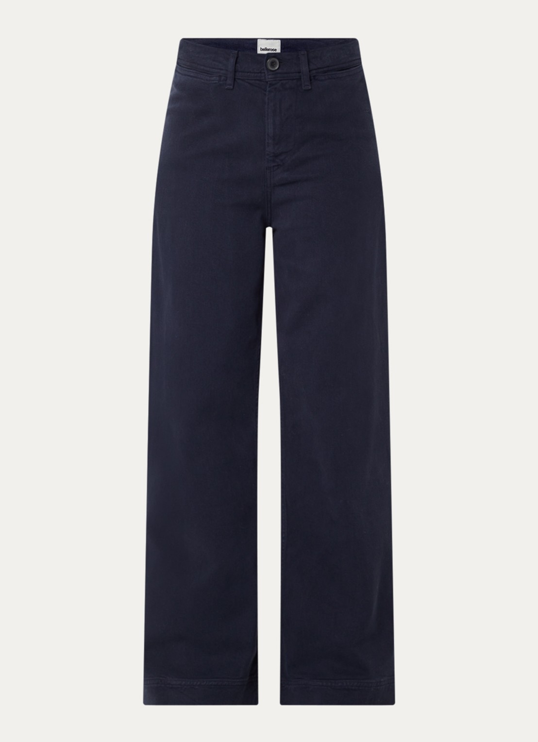 Bellerose Lottie51 high waist straight fit chino met paspelzakken - voorkant 3 donkerblauw