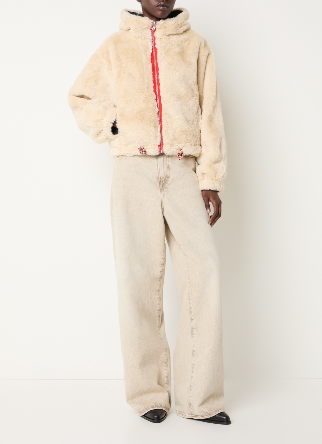 Bellerose Loud reversible jack met voering van imitatiebont - voorkant 4 donkergroen