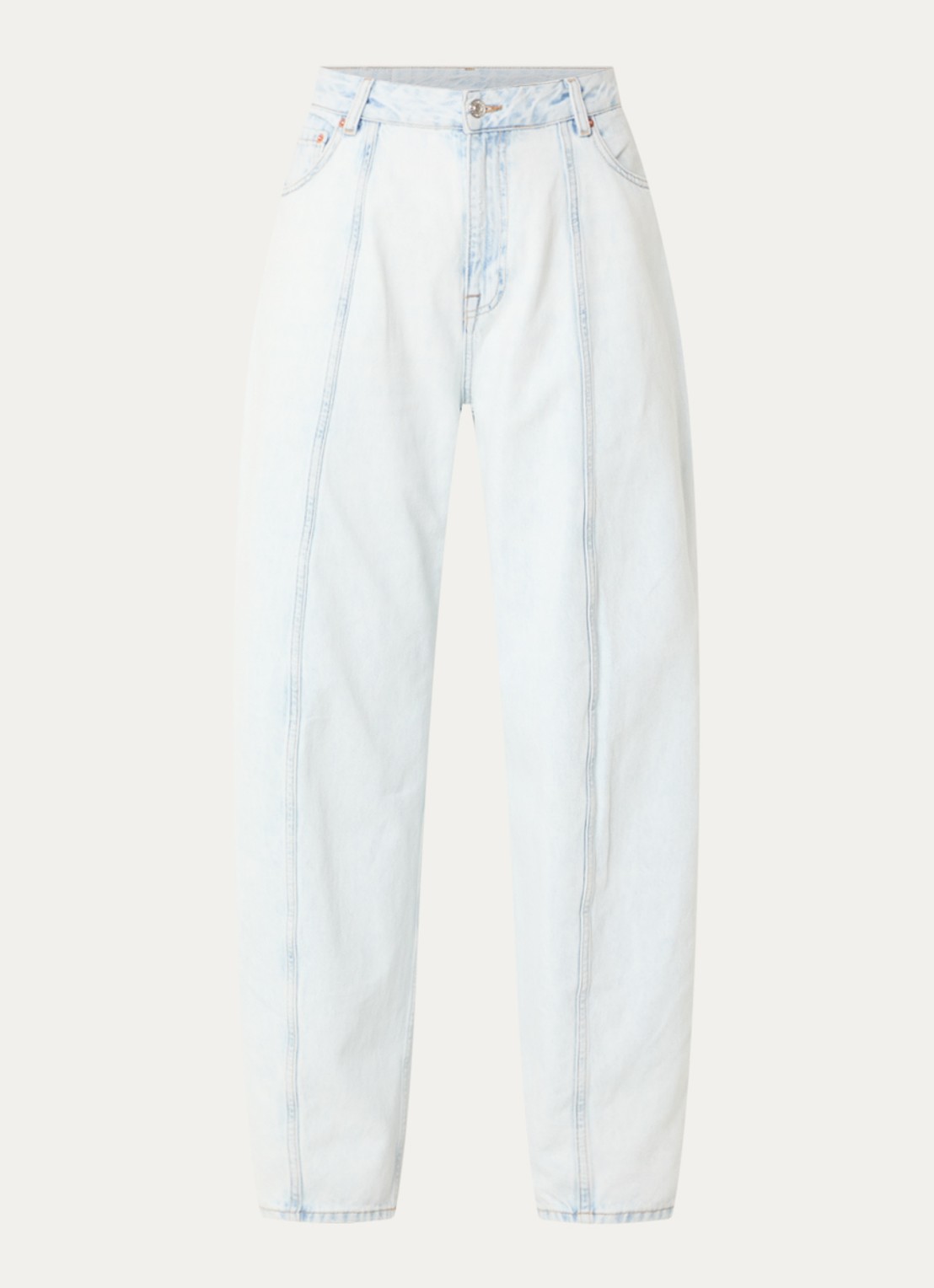 Bellerose Low waist loose fit jeans met lichte wassing en siernaad - voorkant 4 indigo