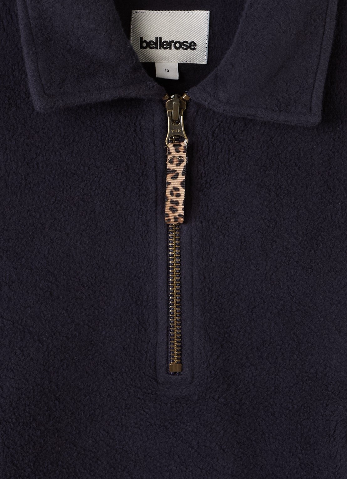 Bellerose Mazzy sweater met halve rits - detail zwart