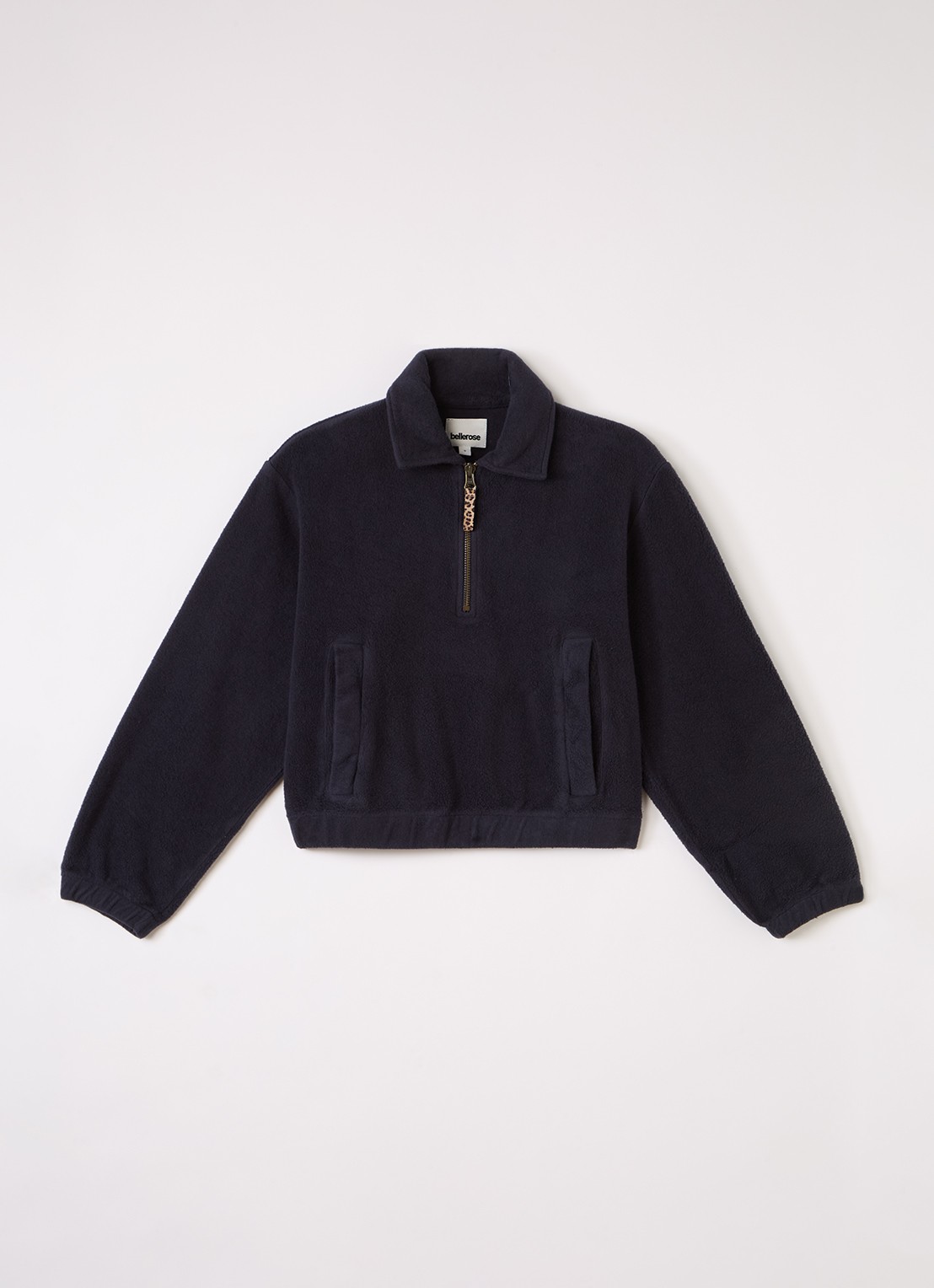 Bellerose Mazzy sweater met halve rits - voorkant 2 zwart