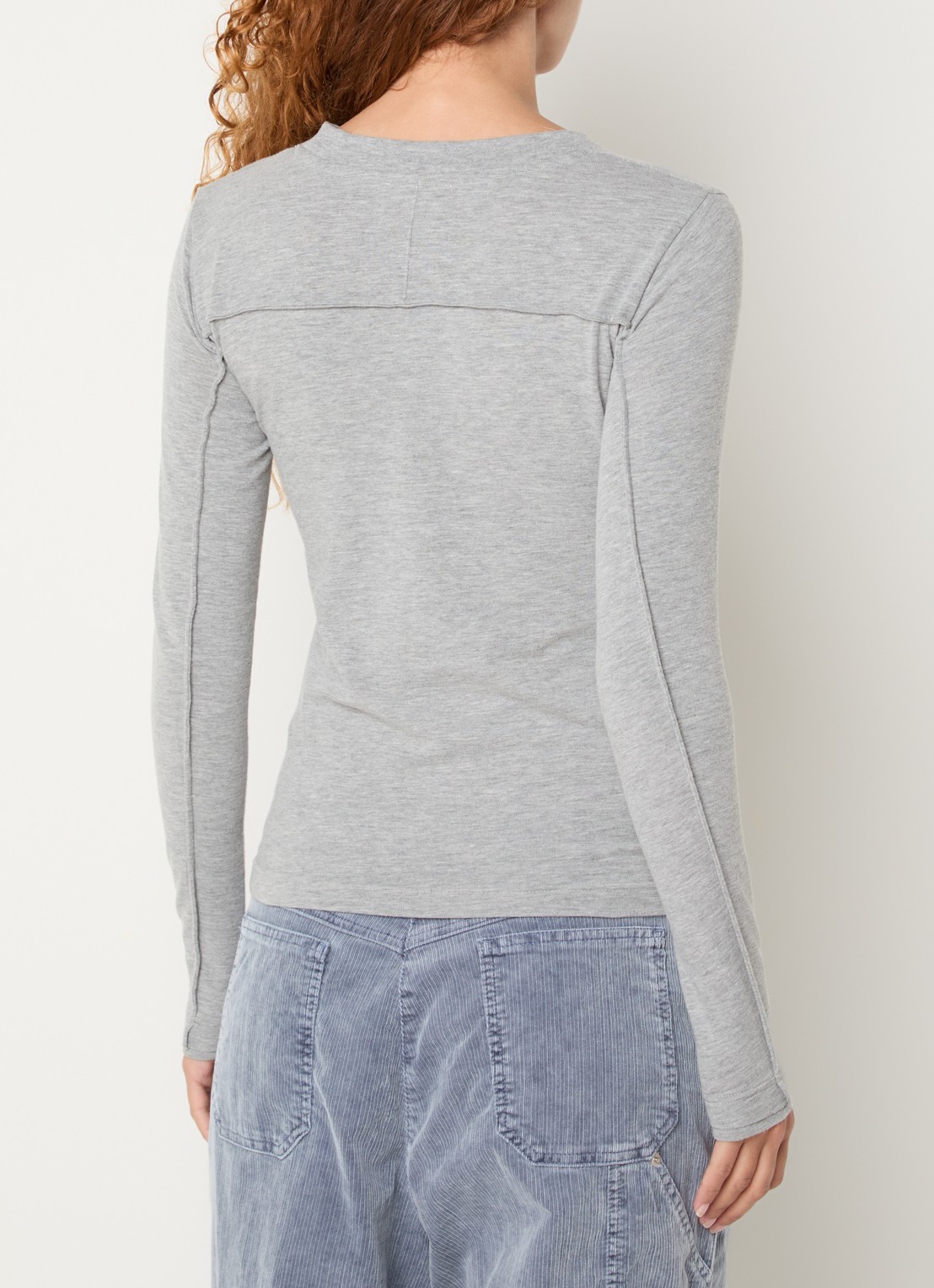 Bellerose Mendy long sleeve met boothals - achterkant 2 grijsmele
