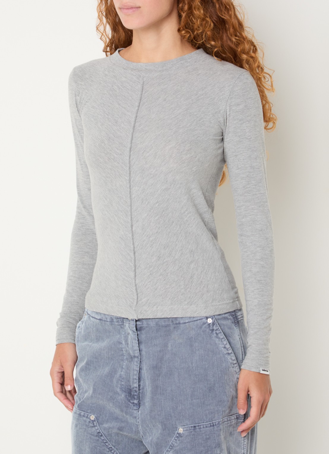 Bellerose Mendy long sleeve met boothals - detail grijsmele