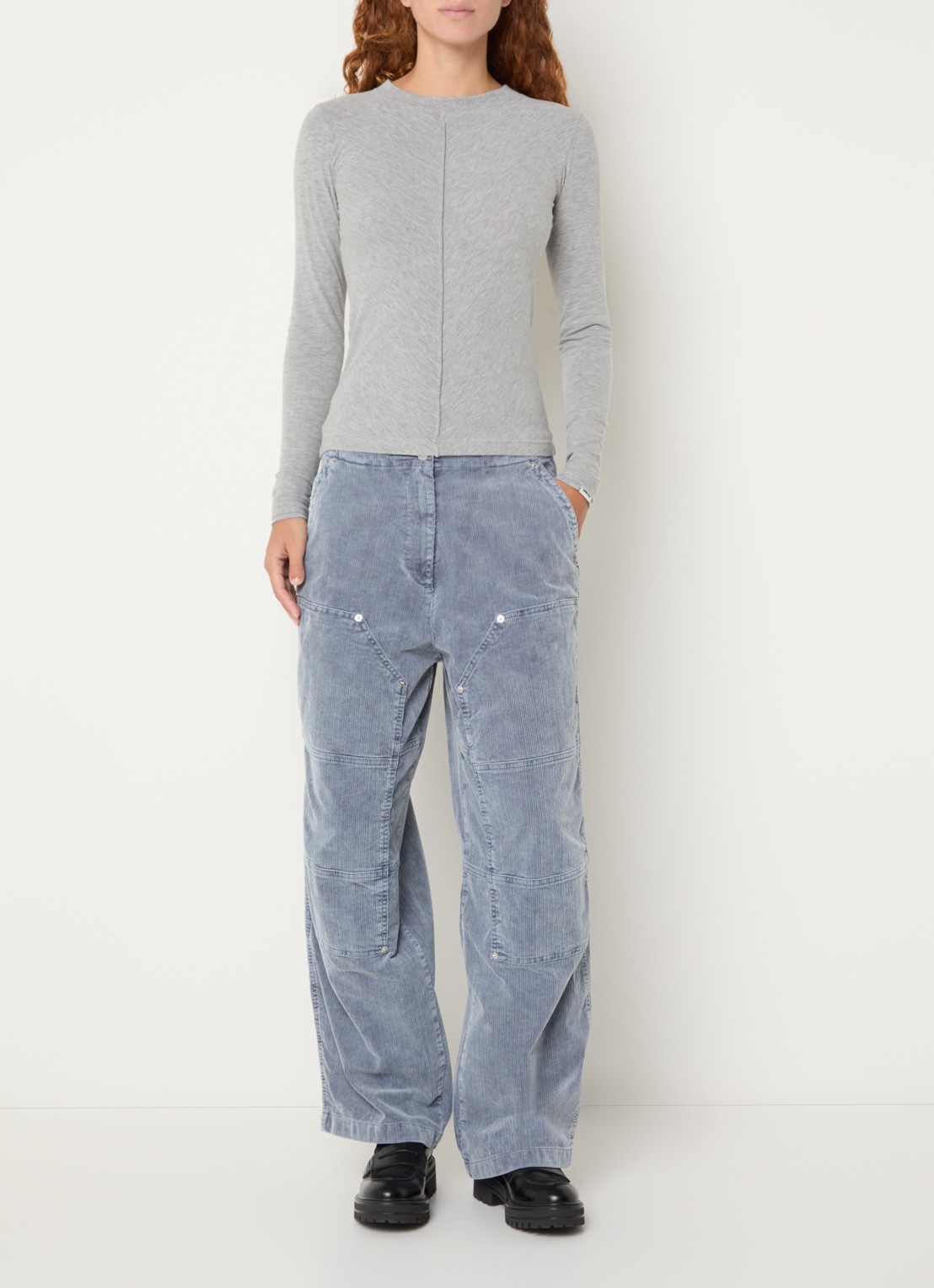 Bellerose Mendy long sleeve met boothals - voorkant 4 grijsmele