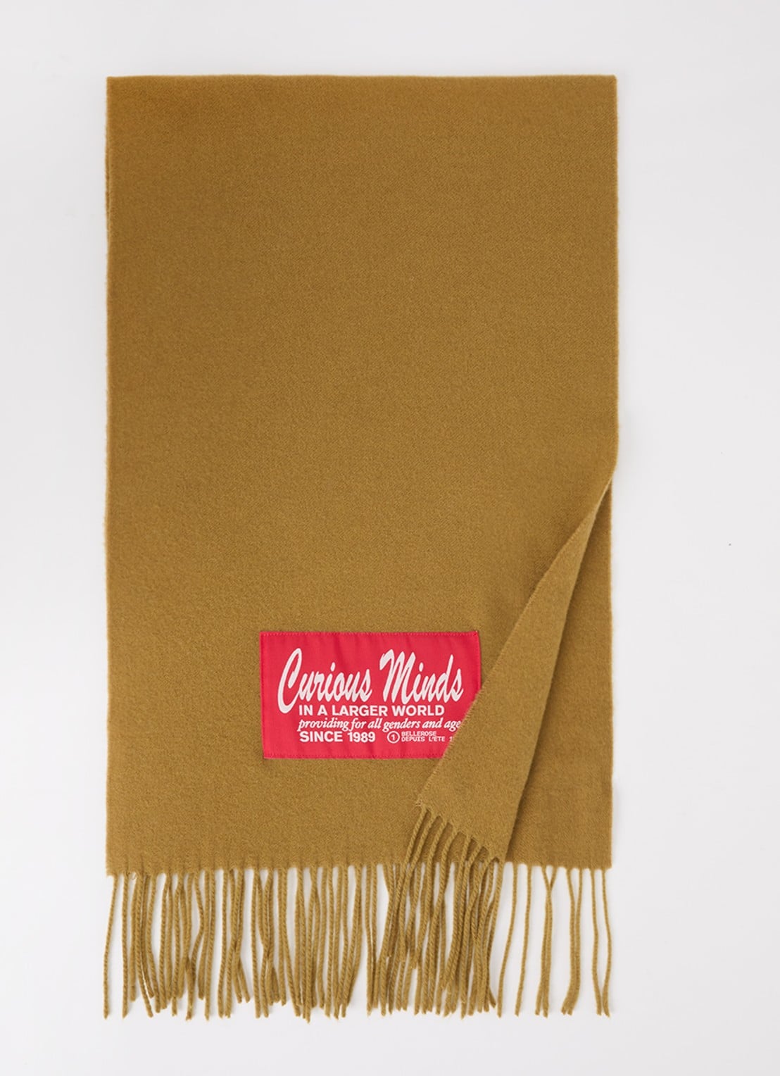 Bellerose Milan sjaal van scheerwol 120 x 35 cm - voorkant mosterd