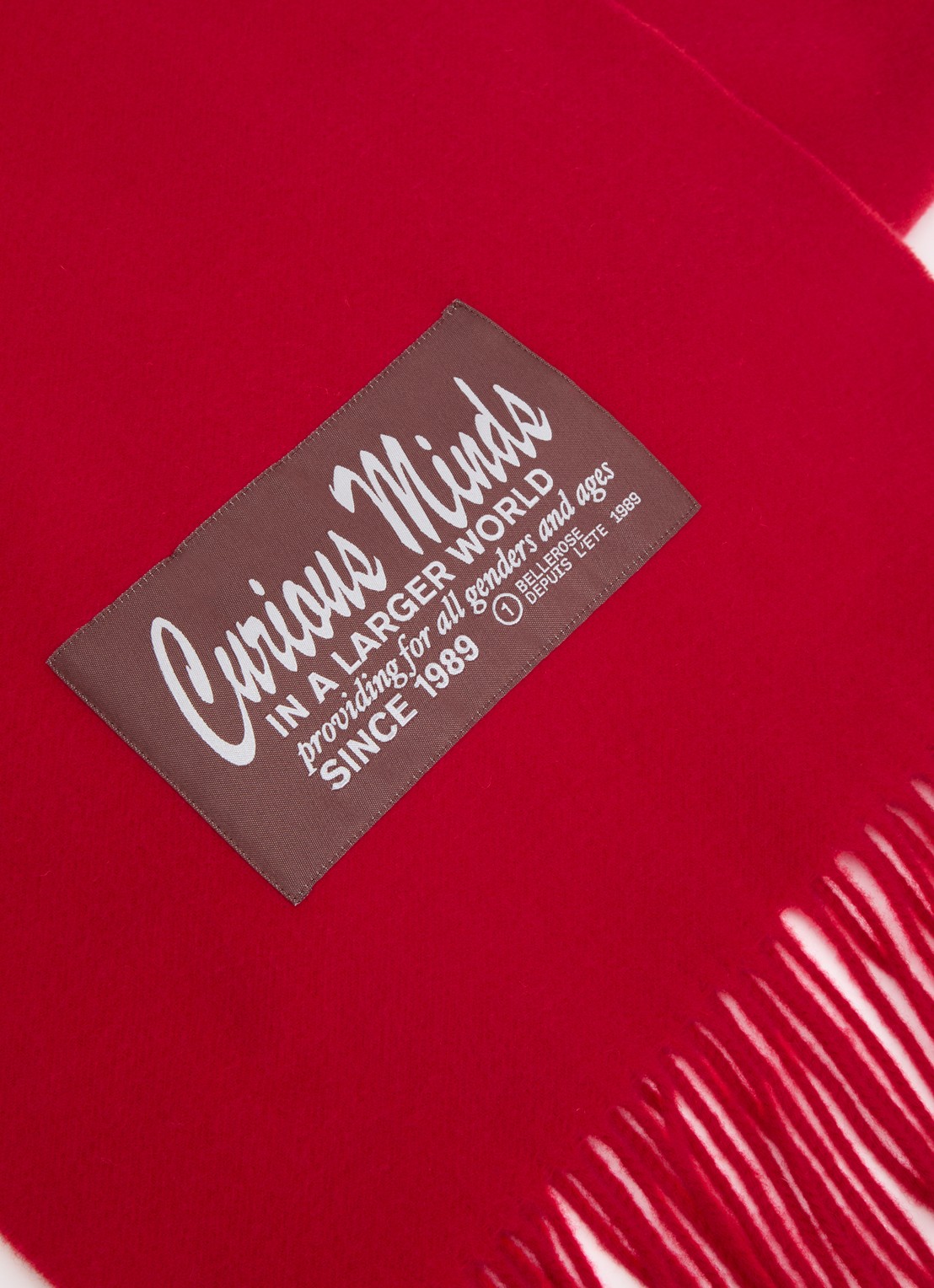 Bellerose Mutch sjaal van wol met franjes 200 x 35 cm - detail 3 donkerbruin