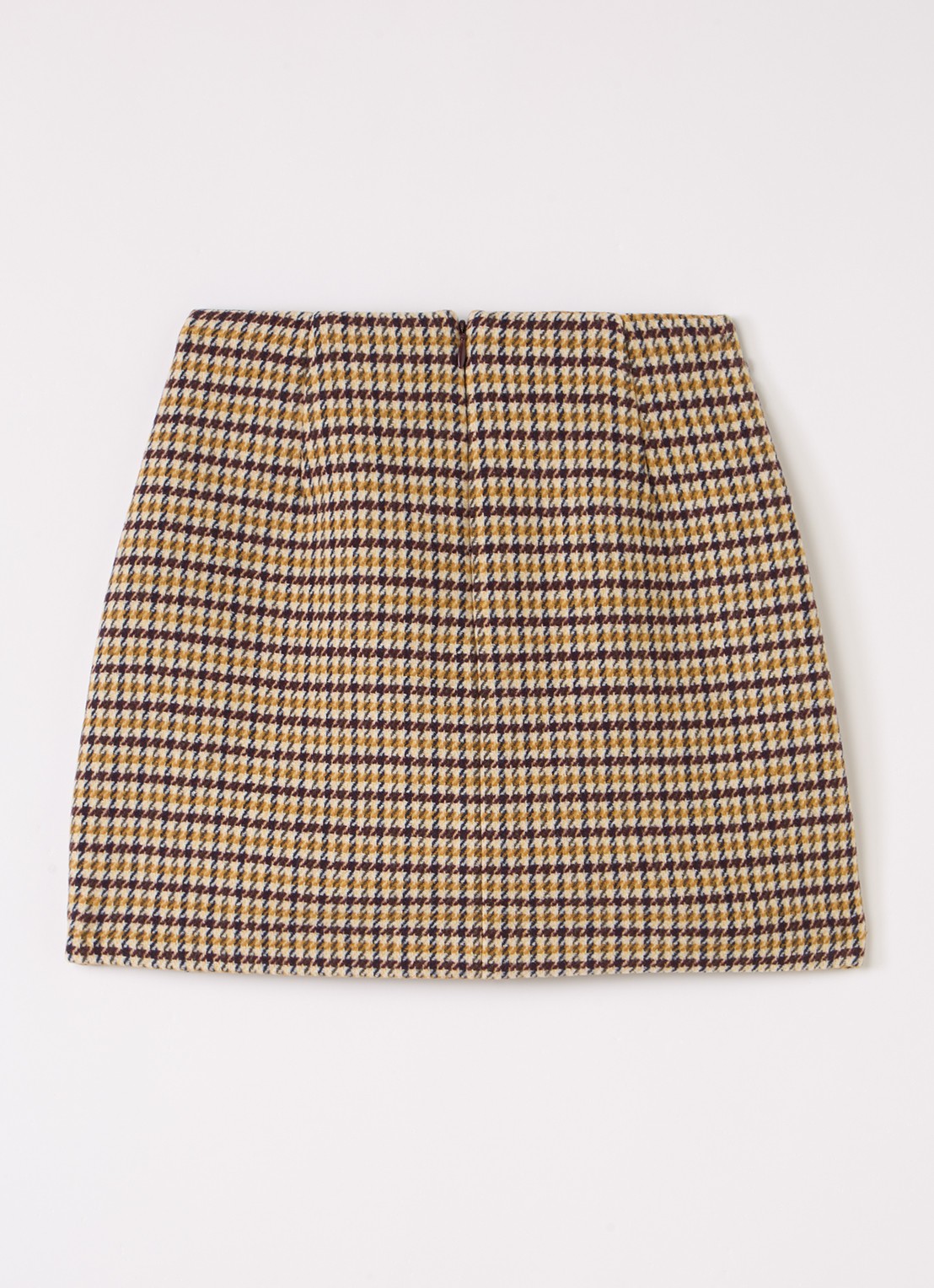 Bellerose Parise minirok in wolblend - voorkant 2 mosterd