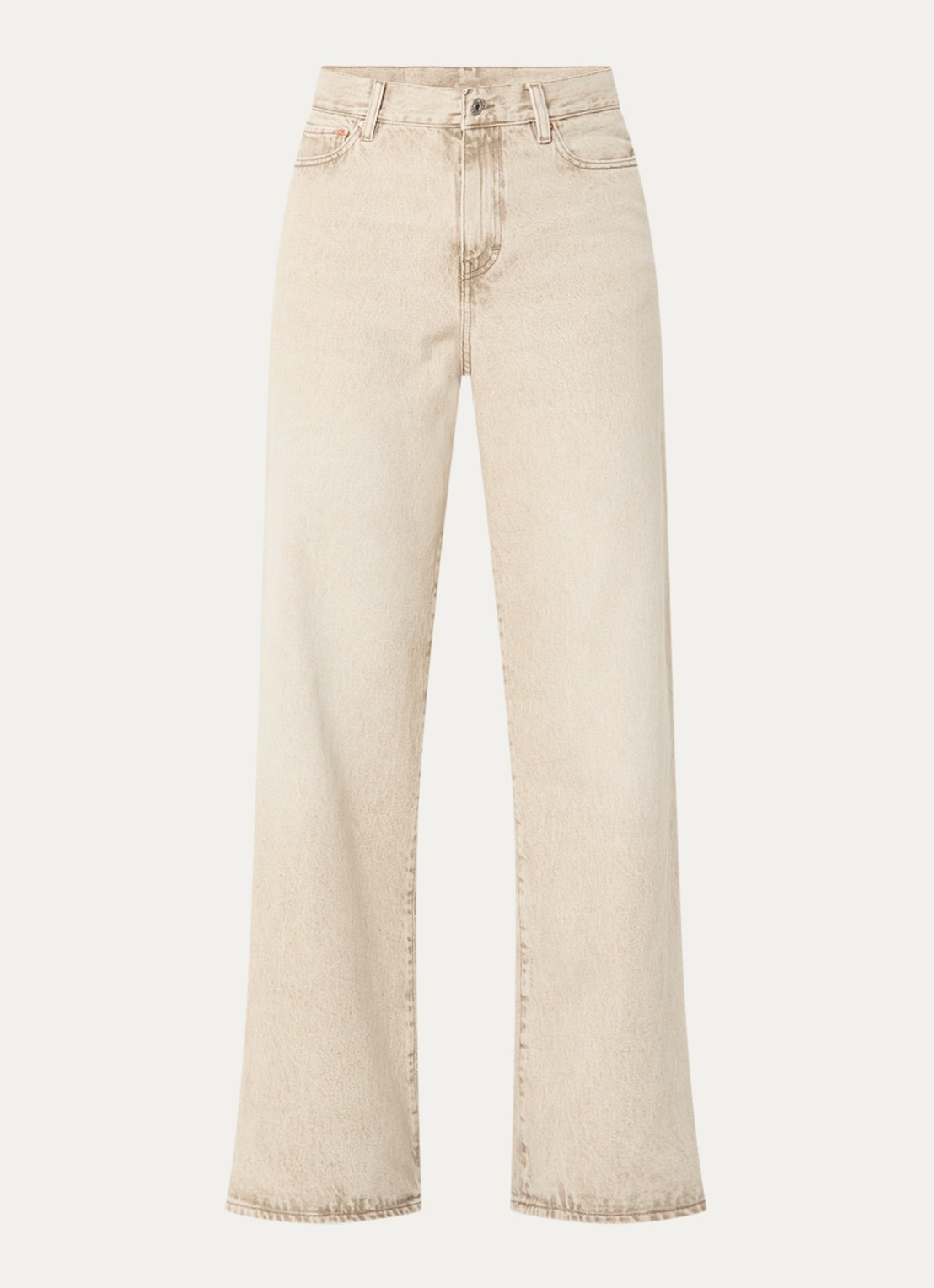 Bellerose Parthe high waist wide fit jeans met gekleurde wassing - voorkant 4 beige