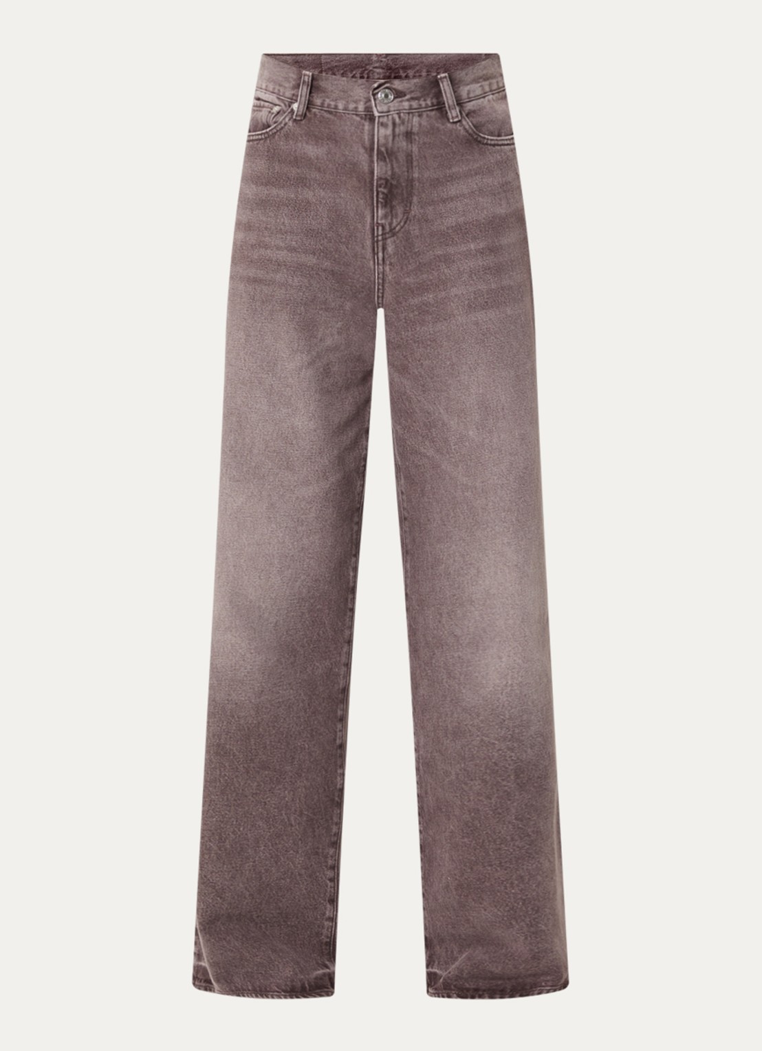 Bellerose Parthe high waist wide fit jeans met gekleurde wassing - voorkant 4 bordeauxrood