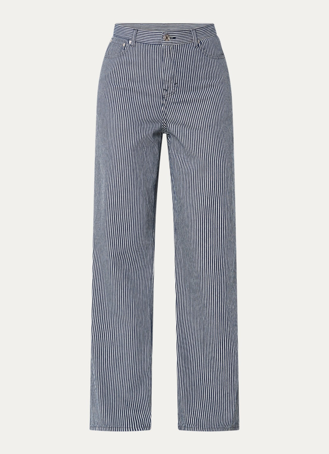 Bellerose Parthe high waist wide fit jeans met gekleurde wassing - voorkant 3 donkerblauw