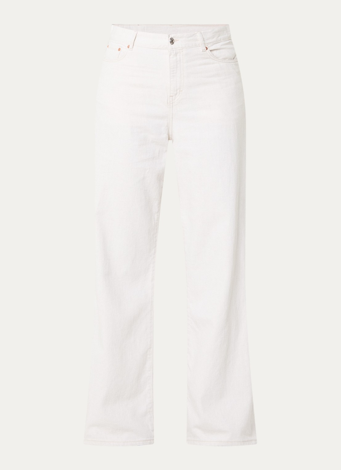 Bellerose Parthe high waist wide fit jeans met gekleurde wassing - voorkant 3 gebroken wit