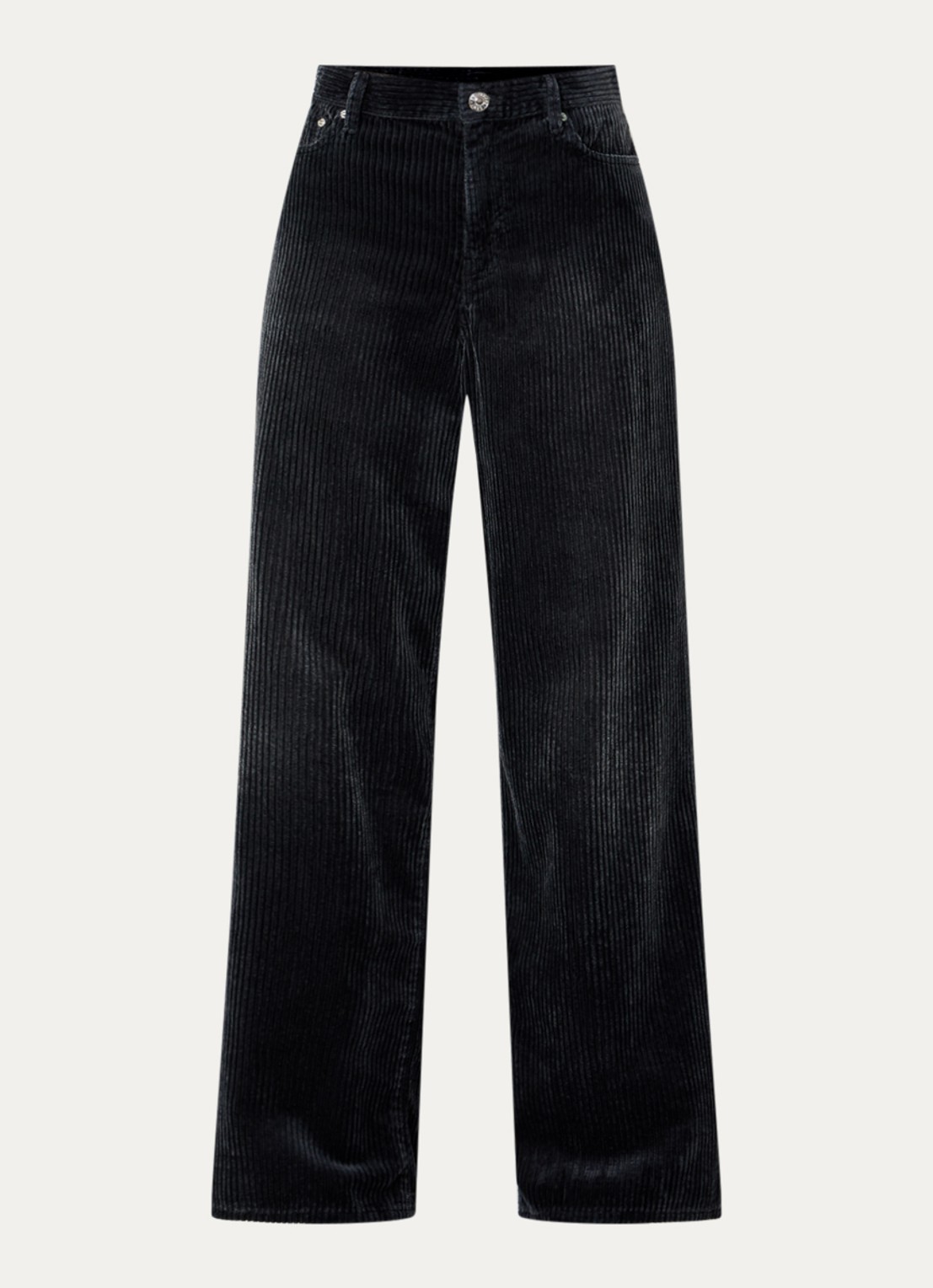Bellerose Parthe high waist wide leg jeans met gekleurde wassing - voorkant 4 antraciet