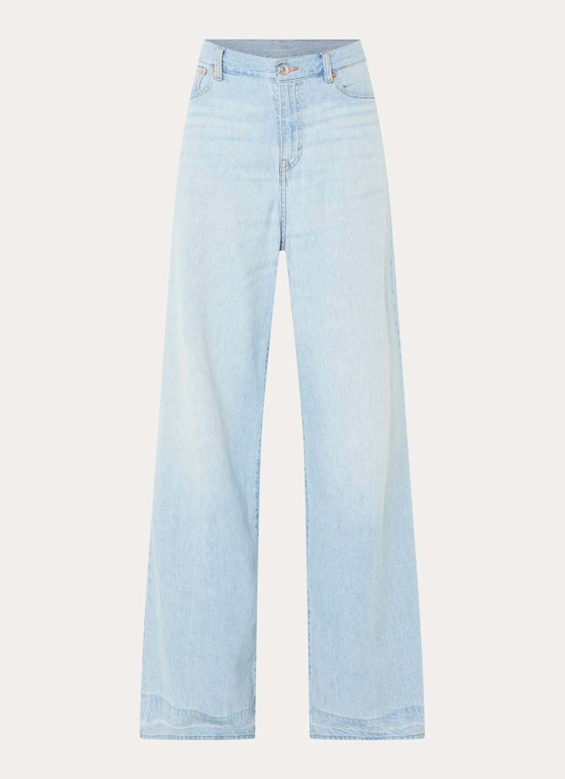 Bellerose Parthe high waist wide leg jeans met lichte wassing - voorkant 4 indigo