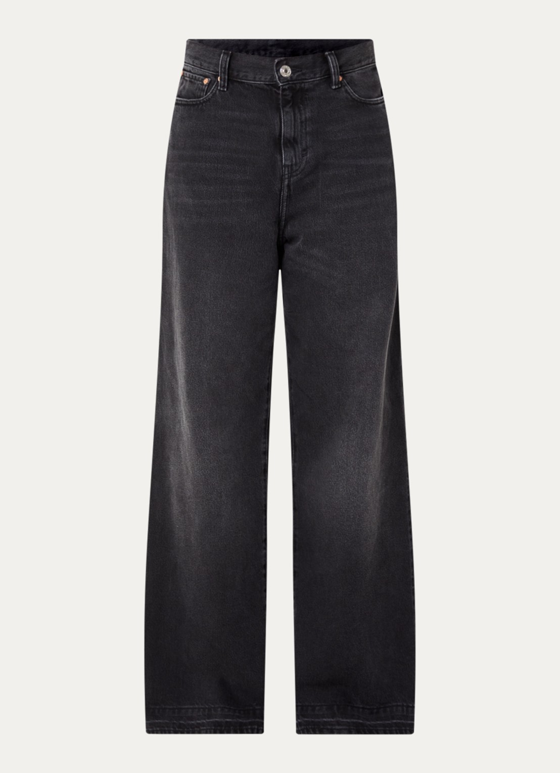 Bellerose Parthe51 mid waist loose fit jeans met gekleurde wassing en steekzakken - voorkant zwart