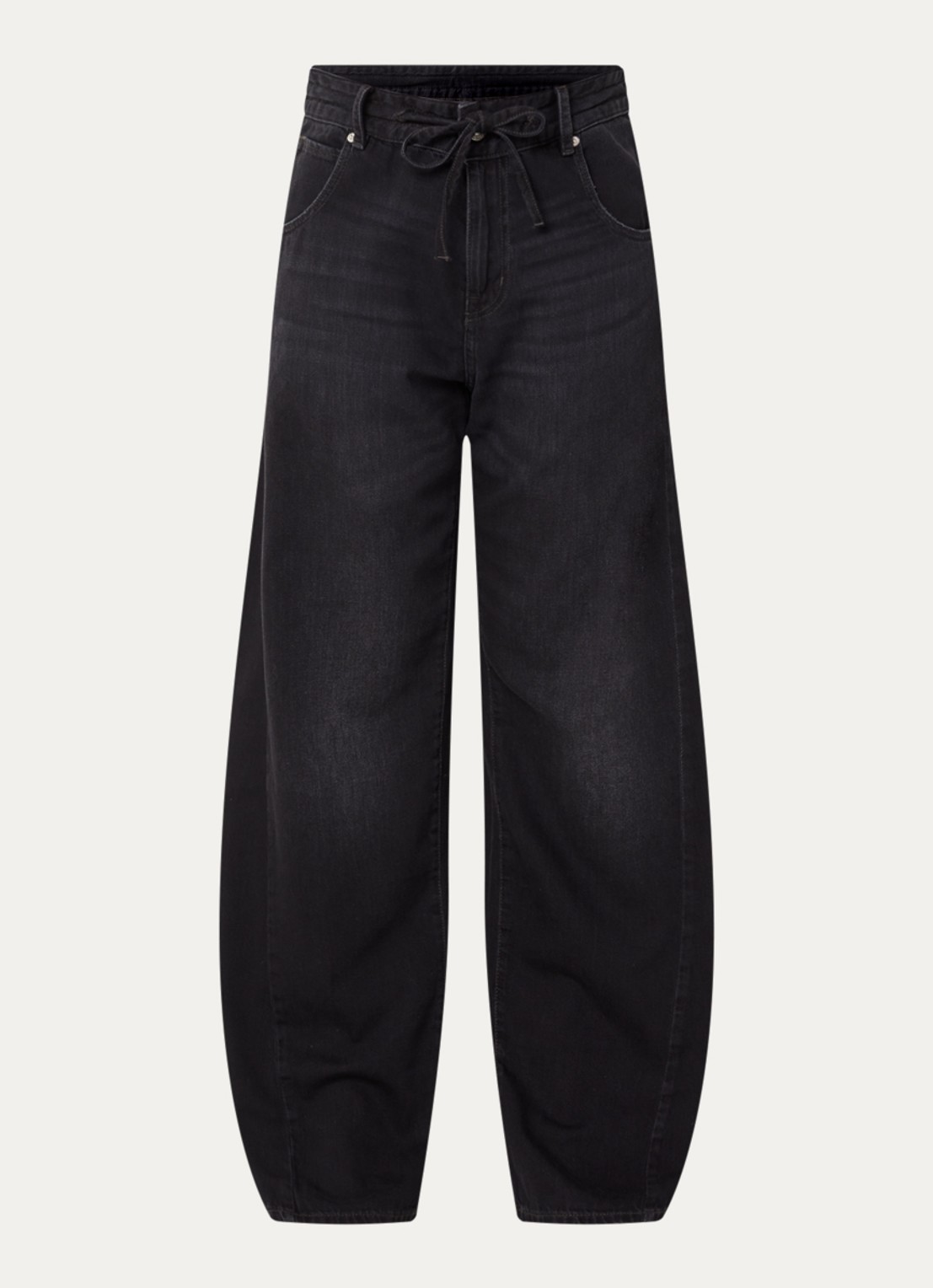 Bellerose Pearcy mid waist loose fit jeans met gekleurde wassing - voorkant zwart
